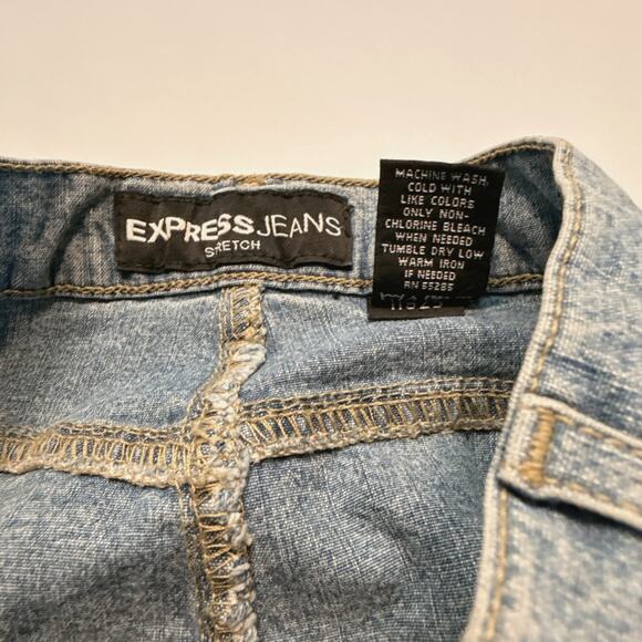 Express Y2K Denim Pencil Jean Skirt Front Slit | 4 - Picture 4 of 4